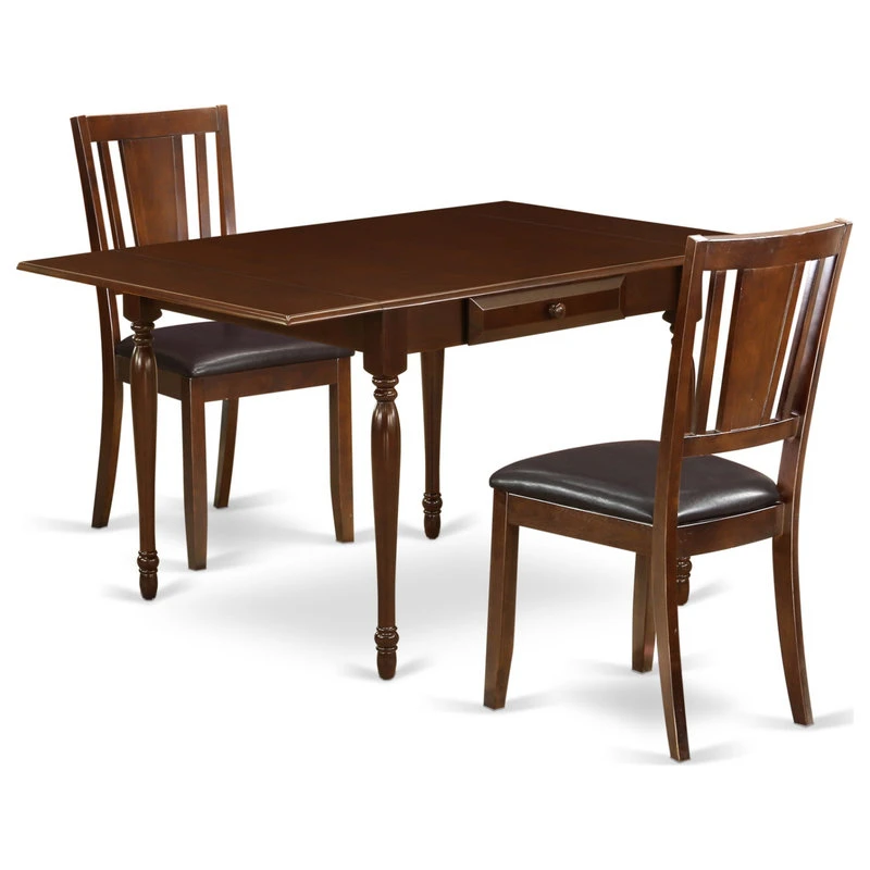 3-Piece Table Set Table, 2 Dining Chairs, Drop Leaf Table, Panel Back Chairs 3 3-Piece Table Set Table, 2 Dining Chairs, Drop Leaf Table, Panel Back Chairs