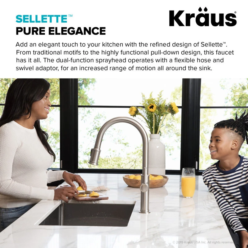 Sellette 2-Function Pull-Down 1-Handle 1-Hole Kitchen Faucet Spot Free Stainless 7 Sellette 2-Function Pull-Down 1-Handle 1-Hole Kitchen Faucet Spot Free Stainless - Image 5
