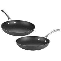 2 Piece Hard Anodize Nonstick Cookware Fry Pan Skillet Saute, 9.5"/11", Black -Whole House Kitchenware efa12e650813a275 4195 w800 h800 b1 p0