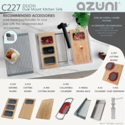 AZUNI 27"L X 18"L Double Bowl 60/40 Dualmount 16G Reversible Kitchen Sink -Whole House Kitchenware f0d12aa40000e518 5598 w800 h800 b0 p0