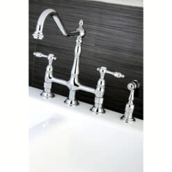 Kingston Brass Bridge Kitchen Faucet With Brass Sprayer, Polished Chrome -Whole House Kitchenware f121ad730bd8cf9b 0292 w800 h800 b0 p0