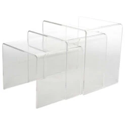 Baxton Studio Acrylic Nesting Table 3 Piece Table, Set Display Stands