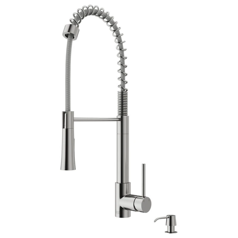 VIGO Laurelton Pull-Down Kitchen Faucet With Soap Dispenser, Stainless Steel 3 VIGO Laurelton Pull-Down Kitchen Faucet With Soap Dispenser, Stainless Steel
