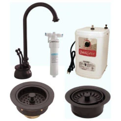2 Handle Hot And Cold Water Dispenser, Tank, Filter, Flanges, Oil Rubbed Bronze