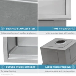 33-inch Workstation Drop-in 60/40 16 Gauge Stainless Steel Ledge Sink - RVH8035 24 33-inch Workstation Drop-in 60/40 16 Gauge Stainless Steel Ledge Sink - RVH8035 -Whole House Kitchenware f221570a0ec429db 6653 w800 h800 b0 p0