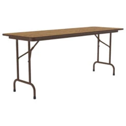Correll 24"W X 60"D Melamine Top Folding Table In Medium Oak