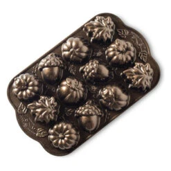 Nordic Ware Brown Cast Aluminum 2 Cup Autumn Delights Cakelet Pan