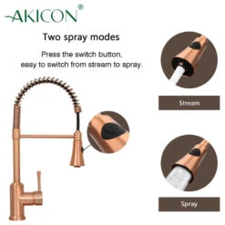 Copper Pre-Rinse Spring Kitchen Faucet With Pull Down Sprayer -Whole House Kitchenware f4b15cf30237d760 6710 w800 h800 b1 p0
