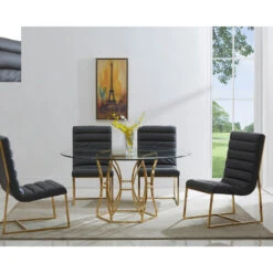 Luna 54" Round Dining Table, Gold -Whole House Kitchenware f4f111d90d0d2e2f 6110 w800 h800 b0 p0