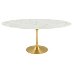 Lippa Oval Dining Table With Gold Base, Marble Top, 78" -Whole House Kitchenware f5418fc000cd2ab7 5288 w800 h800 b1 p0