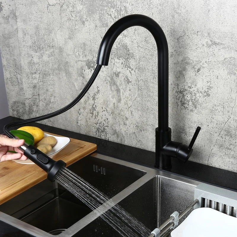 Commercial 3-Function Kitchen Sink Faucet With Deck Plate, Matte Black 4 Commercial 3-Function Kitchen Sink Faucet With Deck Plate, Matte Black - Image 2