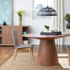 The Garrett Dining Table, 53", Walnut, Contemporary, Round -Whole House Kitchenware faa112ac01956876 9636 w800 h800 b0 p0