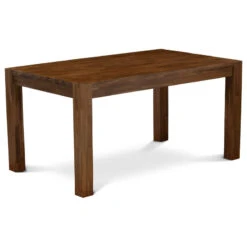 7-Piece Set, 6 Chairs And Table Top And Wooden 4 Legs, Antique Walnut Finish