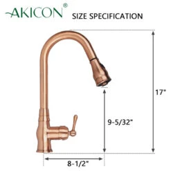 Copper Pull Down Kitchen Faucet, Single Level Solid Brass Kitchen Sink Faucets -Whole House Kitchenware fd51a7b4023450da 6022 w800 h800 b1 p0