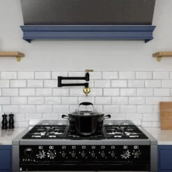 24" Wall Mounted Pot Filler With Dual Swivel, Matte Black And Brushed Gold -Whole House Kitchenware fdf186f402c8a825 6603 w800 h800 b0 p0