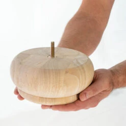 3" Highx6-3/4" OD Unfinished Solid Hardwood Round Bun Feet -Whole House Kitchenware fe712c0402334e2c 0036 w800 h800 b0 p0