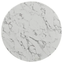 Lippa Round Artificial Marble Dining Table, White, 36" -Whole House Kitchenware fea1c6fe001004fc 0097 w800 h800 b1 p0