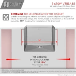 15 Inch Workstation Single Bowl Undermount 16 Gauge Stainless Steel Kitchen -Whole House Kitchenware fee11bd7000069c3 5475 w800 h800 b0 p0