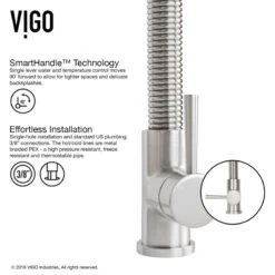 VIGO Edison Pull-Down Kitchen Faucet, Stainless Steel 17 VIGO Edison Pull-Down Kitchen Faucet, Stainless Steel -Whole House Kitchenware ff8152890f59e399 8475 w800 h800 b1 p0