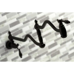 Kingston Brass KS2100TAL Tudor Wall Mount Pot Filler, Matte Black -Whole House Kitchenware ffc1f032013a5627 0295 w800 h800 b0 p0