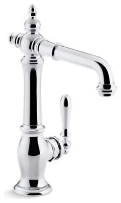 Kohler Artifacts Bar Sink Faucet, Victorian Spout Design, Polished Chrome