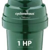 Whitehaus Collection Cyclonehaus High Effciency Garbage Disposal, Solid Brass Flange - Brushed Nickel
