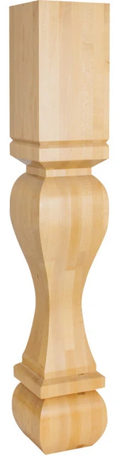 Hardware Resources P13 Solid Wood Carved Tapered Square Furniture - Natural