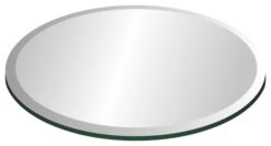 34" Tempered Round Glass Table Top, 1/2" Thickness, 1" Bevel