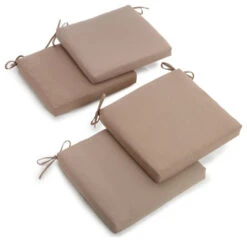 20"x19" Twill Chair Cushion, Set Of 4, Toffee