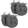 16" Solid Twill Round Tufted Chair Cushions, Set Of 4, Steel Gray -Whole House Kitchenware home design 219
