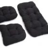 U-Shaped Microsuede Tufted Settee Cushion Set, Set Of 3, Black -Whole House Kitchenware home design 224