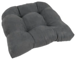 19" U-Shaped Micro Suede Tufted Dining Chair Cushion, Gray