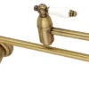 KS3103PL Restoration Wall Mount Pot Filler Kitchen Faucet, Antique Brass -Whole House Kitchenware home design 24