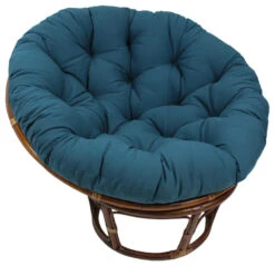 44" Solid Twill Papasan Cushion, Fits 42" Papasan Frame, Indigo