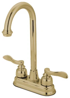 Kingston Brass 4" Centerset Bar Faucet, Polished Brass