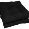 16" Solid Twill Square Tufted Chair Cushions, Set Of 2, Black -Whole House Kitchenware home design 253