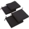 20"x21" Twill Chair Cushion, Set Of 4, Black