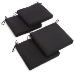 20"x21" Twill Chair Cushion, Set Of 4, Black