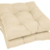 16" Solid Twill Square Tufted Chair Cushions, Set Of 2, Natural -Whole House Kitchenware home design 258
