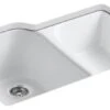Kohler Executive Chef Double-Bowl Kitchen Sink W/ 4 Oversize Holes, White -Whole House Kitchenware home design 26
