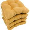 16" Solid Micro Suede U-Shaped Tufted Chair Cushions, Set Of 4, Lemon -Whole House Kitchenware home design 261