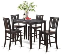 5-Piece Counter Height Table Set, High Table And 4 Stools