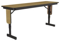 Adjustable Height 3/4" High Pressure Folding Seminar Table In Fusion Maple