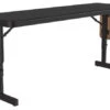 Correll Adjustable Height 3/4" High Pressure Folding Seminar Table Black Granite