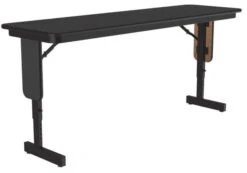 Correll Adjustable Height 3/4" High Pressure Folding Seminar Table Black Granite