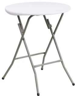 Flash Furniture 24" Round Granite White Plastic Folding Table