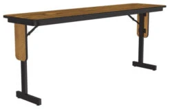 Correll 3/4" High Pressure Folding Seminar Table With Panel Leg In Medium Oak