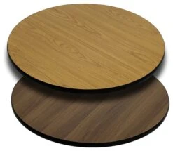 36'' Round Table Top With Natural Or Walnut Reversible Laminate Top