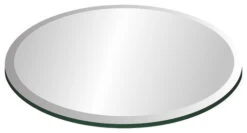 12" Tempered Glass Round Glass Table Top, 1/2" Thickness, 1" Bevel