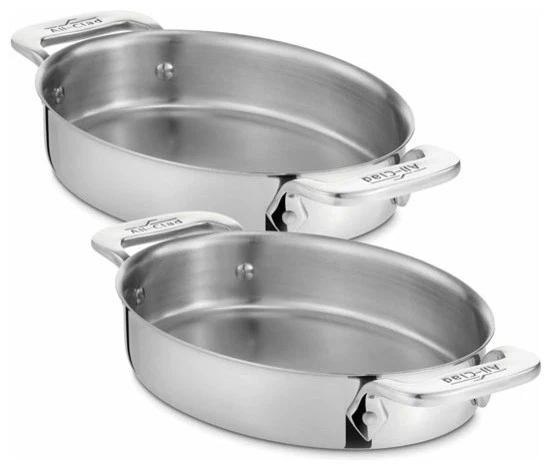 All Clad SS Oval Bakers, Set Of 2 3 All Clad SS Oval Bakers, Set Of 2